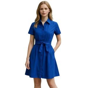 Inc Shirt Dress SM Royal Business Casual preppy mod academia